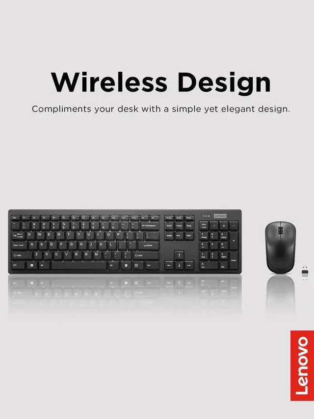 Alt view image 4 of 6 - 100 Wireless Keyboard and Mouse Combo Cordless Set with Spill Resistant Quiet Keys 3-Zone Keyboard - Ambidextrous Mouse Compact Design Wireless USB -Black