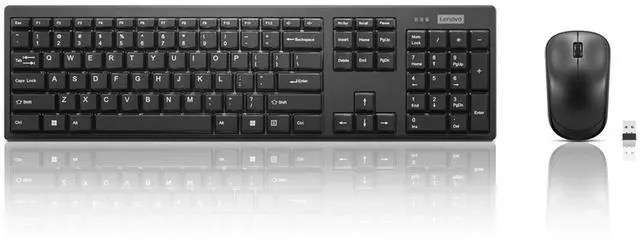 Main image of 100 Wireless Keyboard and Mouse Combo Cordless Set with Spill Resistant Quiet Keys 3-Zone Keyboard - Ambidextrous Mouse Compact Design Wireless USB -Black