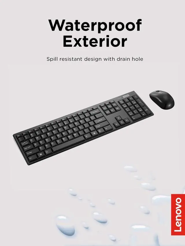 Alt view image 5 of 6 - 100 Wireless Keyboard and Mouse Combo Cordless Set with Spill Resistant Quiet Keys 3-Zone Keyboard - Ambidextrous Mouse Compact Design Wireless USB -Black