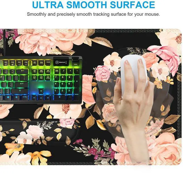 Alt view image 5 of 7 - Desk Mat, Gaming Mouse Pad Wrist Support Set,4in1 XXL Large Mousepad + Keyboard Wrist Rest+Mouse Wrist Rest+Coaster Set with Ergonomic Design for Home Office Table Computer-Penoy