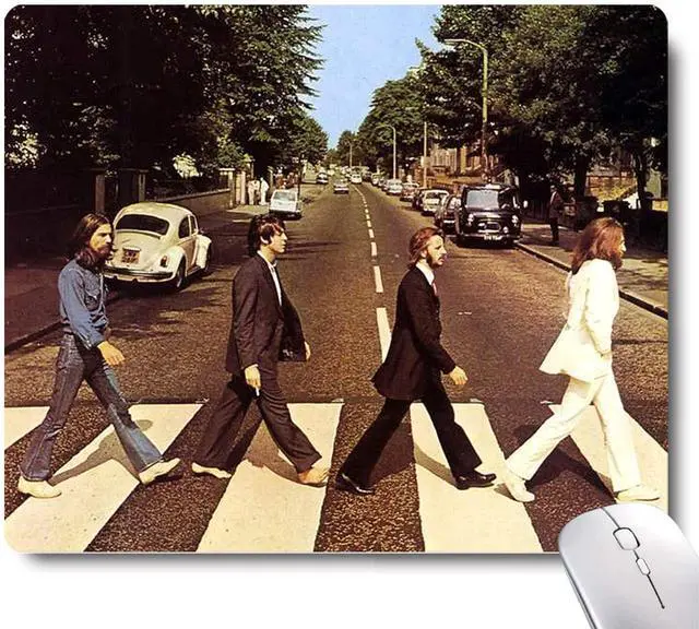 Main image of Gaming Mouse Pad - Non-Slip Rubber Base, Wireless Mouse Compatible, Beatles Forever Live a Wonderful Life Desk Decor