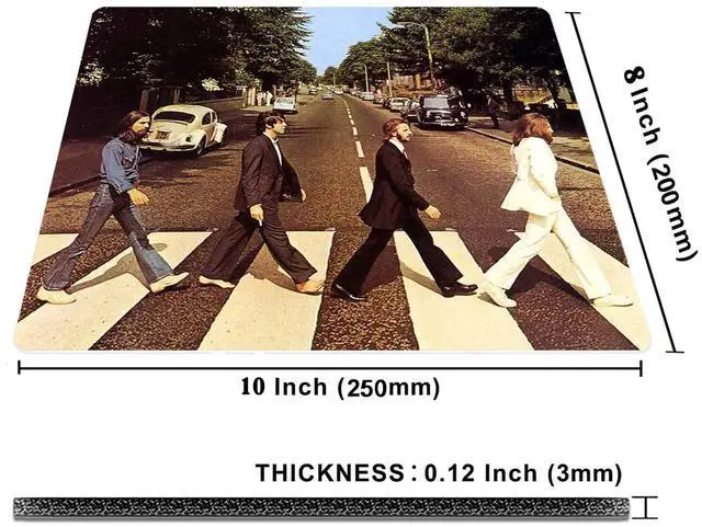 Alt view image 2 of 6 - Gaming Mouse Pad - Non-Slip Rubber Base, Wireless Mouse Compatible, Beatles Forever Live a Wonderful Life Desk Decor