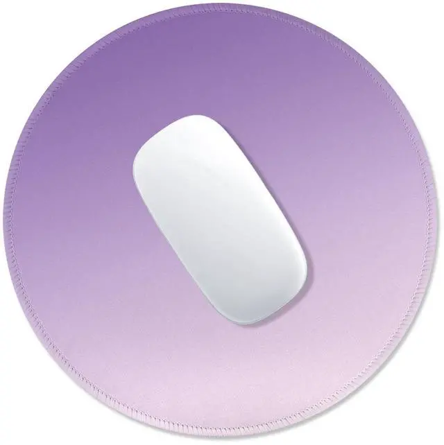 Main image of Mouse Pad Non-Slip Rubber Base Smooth Surface Stitched Edges Waterproof Durable Compatible with All Mice for Office & Gaming, Desk Accessory, Diameter 8.7 inch, Lavender Gradient