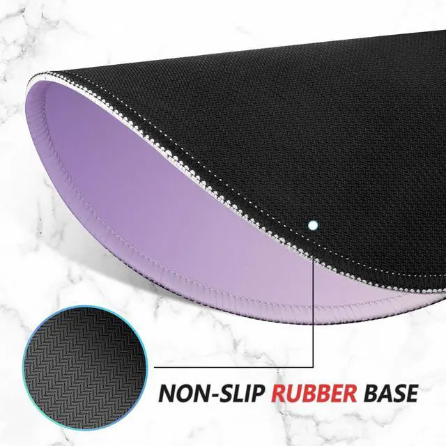 Alt view image 4 of 7 - Mouse Pad Non-Slip Rubber Base Smooth Surface Stitched Edges Waterproof Durable Compatible with All Mice for Office & Gaming, Desk Accessory, Diameter 8.7 inch, Lavender Gradient