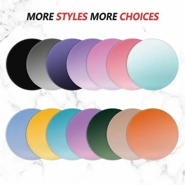 Alt view image 7 of 7 - Mouse Pad Non-Slip Rubber Base Smooth Surface Stitched Edges Waterproof Durable Compatible with All Mice for Office & Gaming, Desk Accessory, Diameter 8.7 inch, Lavender Gradient