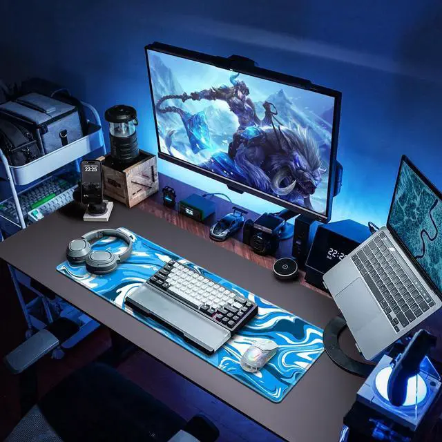 Alt view image 7 of 7 - Gaming Mouse Pad, Fluid Pattern Mouse Pad 31.5x11.8inch Large Extended Computer Mouse Mat Keyboard Full Desk Mousepad for Gaming, Office, Home