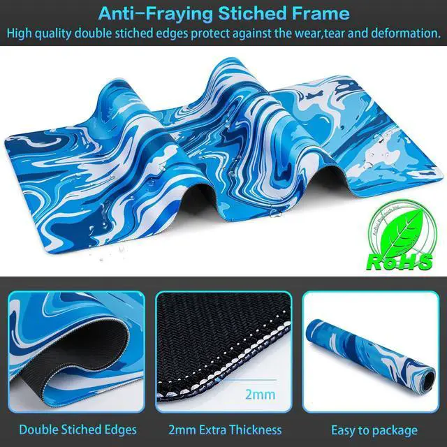 Alt view image 6 of 7 - Gaming Mouse Pad, Fluid Pattern Mouse Pad 31.5x11.8inch Large Extended Computer Mouse Mat Keyboard Full Desk Mousepad for Gaming, Office, Home