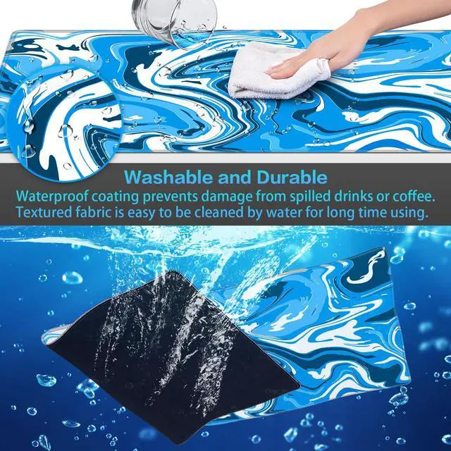 Alt view image 5 of 7 - Gaming Mouse Pad, Fluid Pattern Mouse Pad 31.5x11.8inch Large Extended Computer Mouse Mat Keyboard Full Desk Mousepad for Gaming, Office, Home