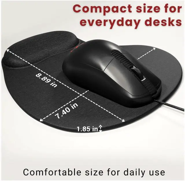 Alt view image 4 of 5 - MP-104B Ergonomic Mouse Pad with Wrist Rest, Black Desk Pad for Home Office, Laptop, and Computer Desk