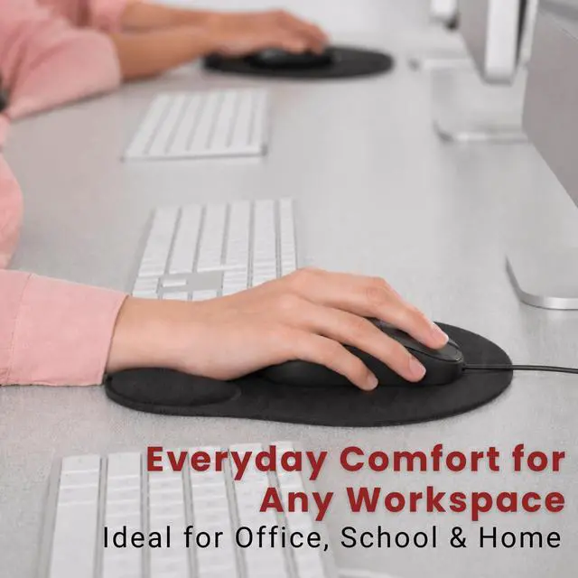 Alt view image 5 of 5 - MP-104B Ergonomic Mouse Pad with Wrist Rest, Black Desk Pad for Home Office, Laptop, and Computer Desk