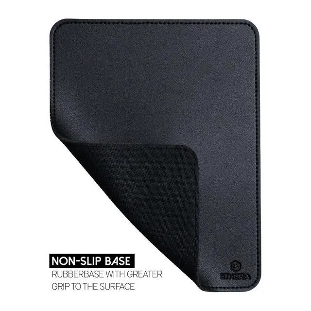 Alt view image 5 of 7 - : Faux Leather Mouse Pad Elegant & Waterproof | Synthetic Leather, Non-Slip Rubber Base, Stitched Edges | Ideal for Laptop, Office (Black, 7 x 9 Inches)