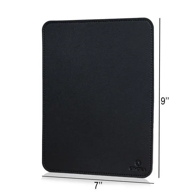 Alt view image 2 of 7 - : Faux Leather Mouse Pad Elegant & Waterproof | Synthetic Leather, Non-Slip Rubber Base, Stitched Edges | Ideal for Laptop, Office (Black, 7 x 9 Inches)