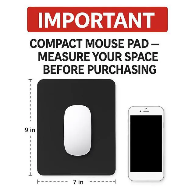 Alt view image 7 of 7 - : Faux Leather Mouse Pad Elegant & Waterproof | Synthetic Leather, Non-Slip Rubber Base, Stitched Edges | Ideal for Laptop, Office (Black, 7 x 9 Inches)