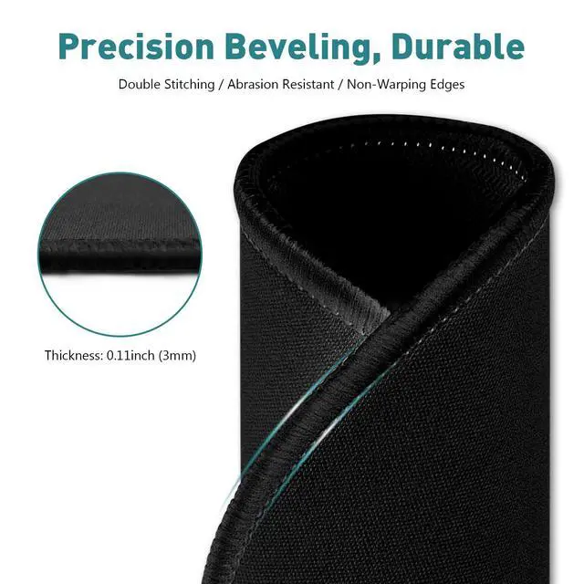 Alt view image 4 of 7 - 5-Pack Round Mouse Pads with Stitched Edge, Premium-Textured, Non-Slip, 8.7 x 8.7 x 0.12 Inch, Ideal for Office and Home Use, Black