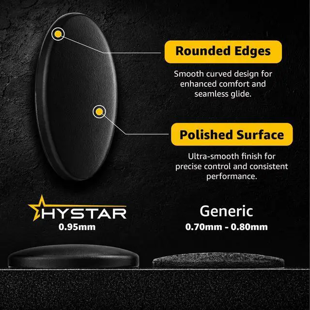Alt view image 3 of 7 - Aero Control | 40 Dot Mouse Skates for Glass Mousepad | Durable UPE Material | Rounded Edges | Quiet and Controlled Glide