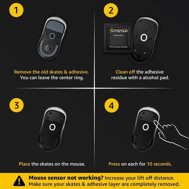 Alt view image 7 of 7 - Aero Control | 40 Dot Mouse Skates for Glass Mousepad | Durable UPE Material | Rounded Edges | Quiet and Controlled Glide