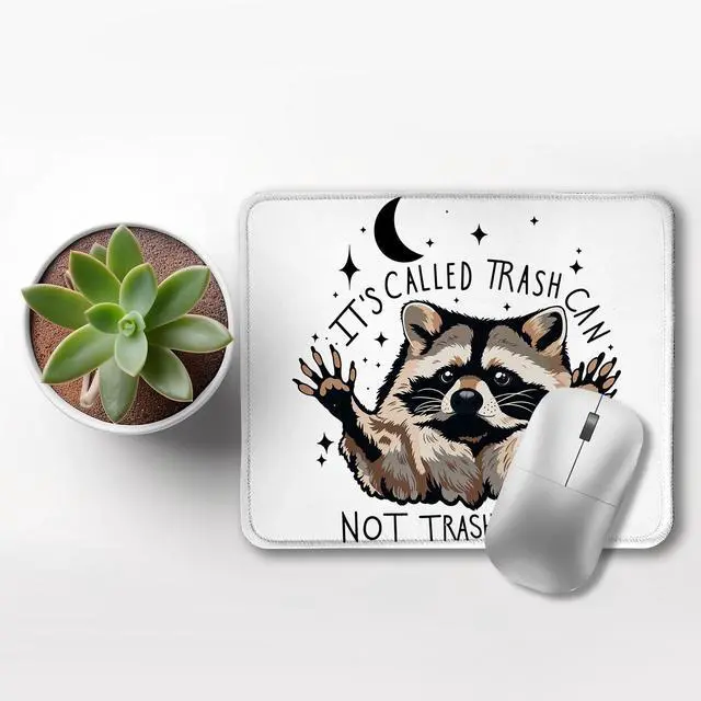 Alt view image 3 of 5 - Funny Raccoon Mouse Pad 9.5x7.9 Inch, It's Called Trash Can Not Trash Cannot Raccoon Cute Mouse Pad Funny,Mousepad for Work Gaming Computers Laptop Office Desk Accessories