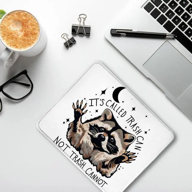 Alt view image 4 of 5 - Funny Raccoon Mouse Pad 9.5x7.9 Inch, It's Called Trash Can Not Trash Cannot Raccoon Cute Mouse Pad Funny,Mousepad for Work Gaming Computers Laptop Office Desk Accessories