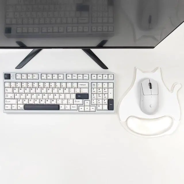 Alt view image 7 of 7 - Cute Cat Mouse Pad with Gel Wrist Support - Ergonomic Mouse Pad Office Accessories for Computer/Latop/Office/Home (White Cat)
