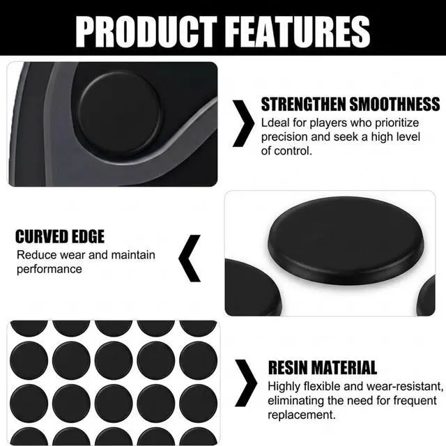 Alt view image 4 of 7 - 160 Pcs Mouse Slider Pads Replacement, PTFE Glide Dots 6mm and 7mm Universal Mouse Skates for Gaming Mouse and Office Mice, Smooth Glide Upgrade Compatible with Cloth or Hard Mousepads (Black)