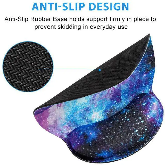 Alt view image 3 of 7 - Mouse Pad with Wrist Rest Support, Gel Cute Mouse Pads Non Slip Rubber Base Mousepad, Ergonomic Mouse Wrist Rest Pad for Laptop Computer Home Office Working Gaming Pain Relief, Nebula Galaxy
