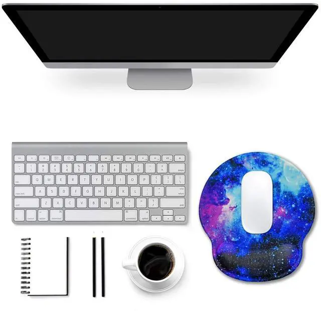 Alt view image 7 of 7 - Mouse Pad with Wrist Rest Support, Gel Cute Mouse Pads Non Slip Rubber Base Mousepad, Ergonomic Mouse Wrist Rest Pad for Laptop Computer Home Office Working Gaming Pain Relief, Nebula Galaxy