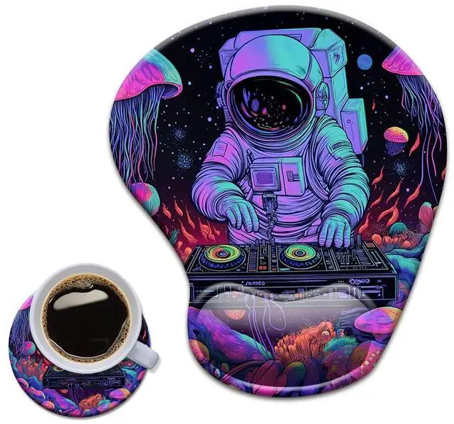 Main image of Gel Wrist Rest Mouse Pad-Ergonomic Office Mousepad with Wrist Support-Non-Slip,Design Desk Accessories Mat for Home&Game Decor Cool Astronaut