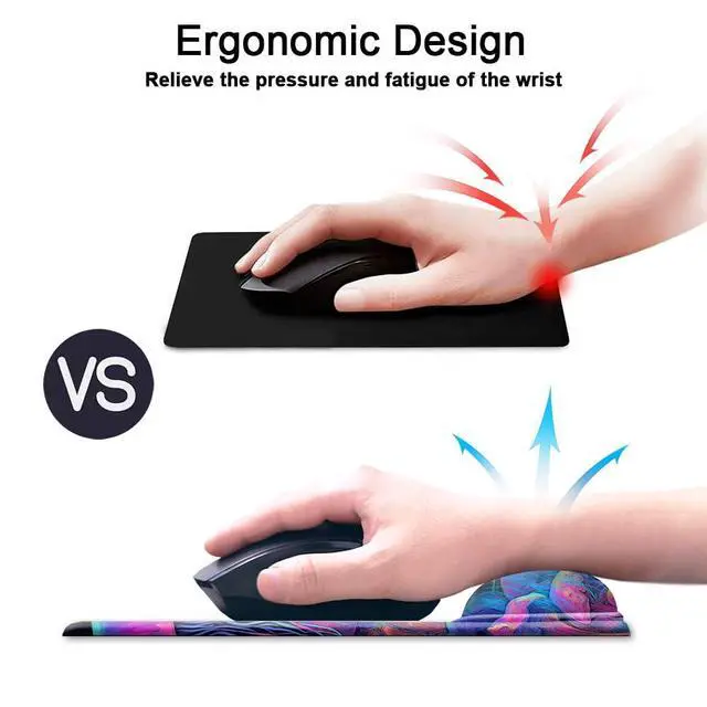 Alt view image 2 of 7 - Gel Wrist Rest Mouse Pad-Ergonomic Office Mousepad with Wrist Support-Non-Slip,Design Desk Accessories Mat for Home&Game Decor Cool Astronaut