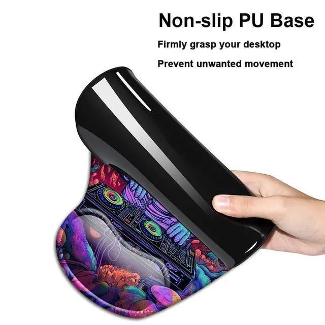 Alt view image 5 of 7 - Gel Wrist Rest Mouse Pad-Ergonomic Office Mousepad with Wrist Support-Non-Slip,Design Desk Accessories Mat for Home&Game Decor Cool Astronaut