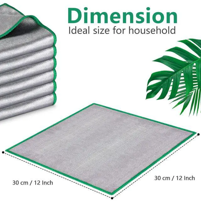 Alt view image 6 of 6 - Glass Polishing Cloth Streak Free Miracle Cleaning Cloth Lint Free Microfiber Cleaning Rags for Glasses Kitchen Dish Mirrors Easy Clean, Pack of 6, 12" x 12"