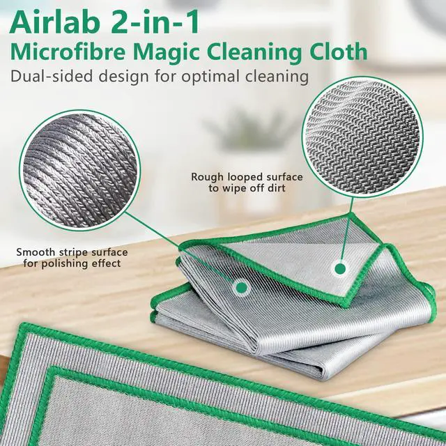 Alt view image 4 of 6 - Glass Polishing Cloth Streak Free Miracle Cleaning Cloth Lint Free Microfiber Cleaning Rags for Glasses Kitchen Dish Mirrors Easy Clean, Pack of 6, 12" x 12"