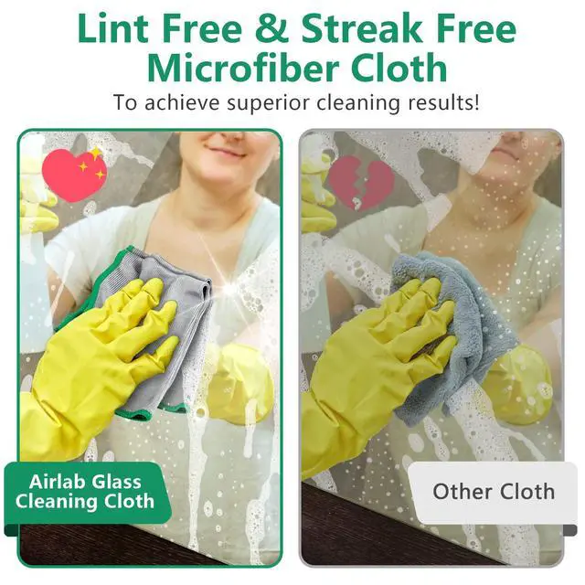 Alt view image 5 of 6 - Glass Polishing Cloth Streak Free Miracle Cleaning Cloth Lint Free Microfiber Cleaning Rags for Glasses Kitchen Dish Mirrors Easy Clean, Pack of 6, 12" x 12"