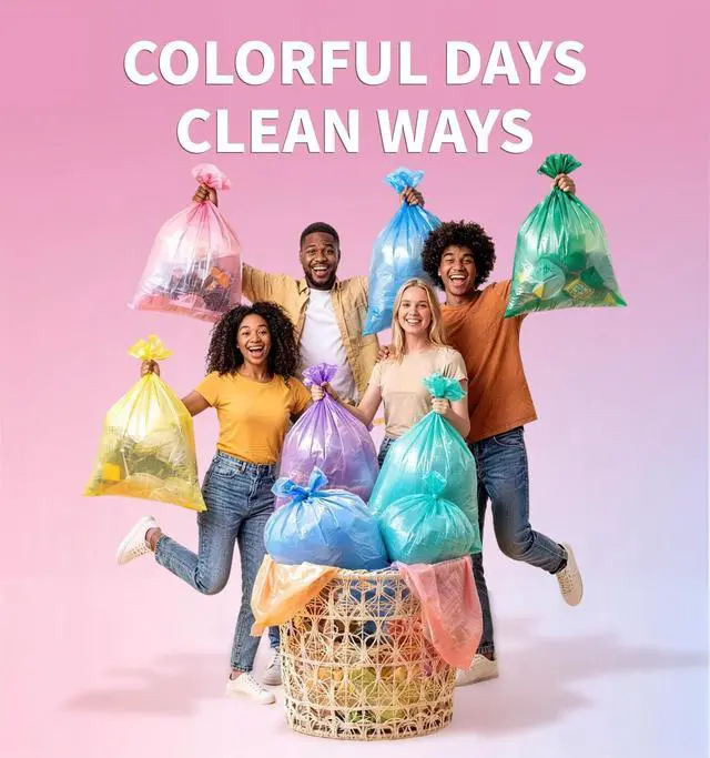 Alt view image 7 of 7 - 150 Count 4 Gallon Small Trash Bags - Colored Bathroom Garbage Bags Unscented Leak-proof, 15 Liter Plastic Wastebasket Can Liners for Office Bedroom Toilet and Car