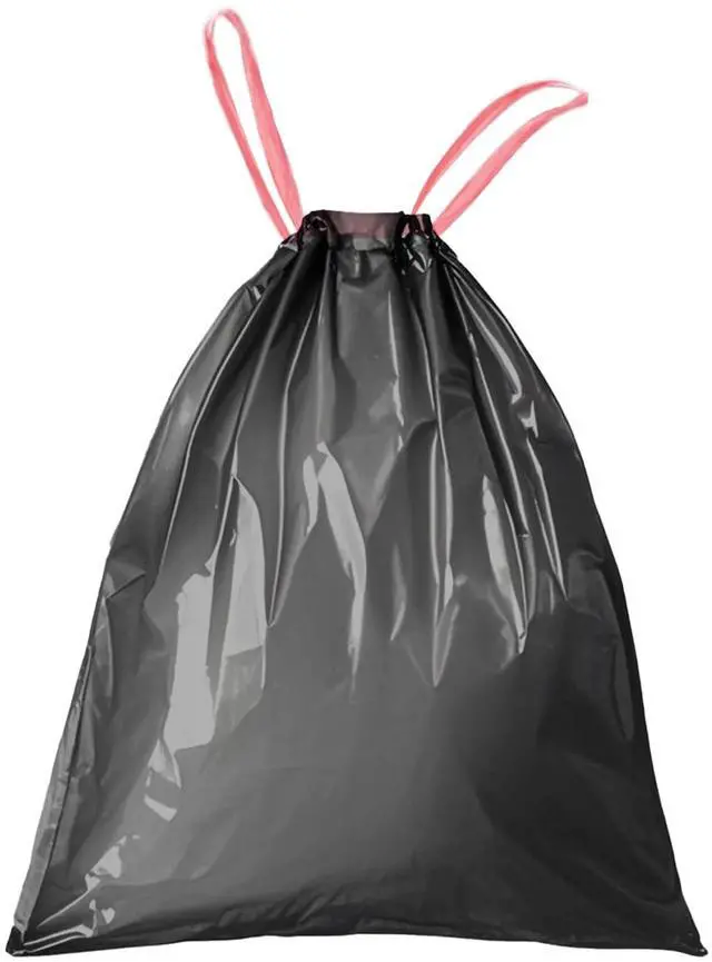 Main image of Small 4 Gallon Trash Bags for Bathroom & Bedroom, Drawstring Garbage Bags for Office Desk, Vanity, Pack of 83, 43x46cm, 4.05g/pcs, Unscented, Black