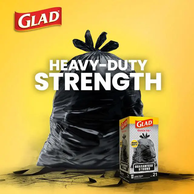 Alt view image 2 of 5 - Trash Bags, Strong Quick-Tie Large Garbage Bags - 30 Gallon - 21 Count (Package May Vary)