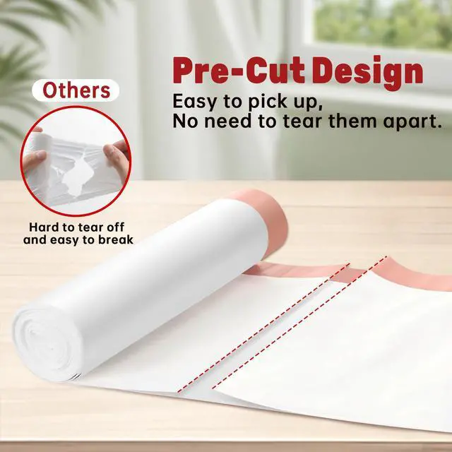 Alt view image 7 of 7 - 13 Gallon Trash Bags Drawstring, 20 Count Garbage Bags 13 Gallon Tall Kitchen,Heavy Duty Trash Bags for Bathroom, Outdoor, Waste Basket and Car, Unscented White Bathroom Garbage bag