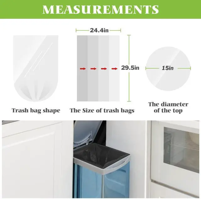 Alt view image 2 of 7 - 10 Gallon 120 Counts Medium Trash Bags Garbage Bags, Bathroom Trash Can Bin Liners, Plastic Bags for home office kitchen garden, Black