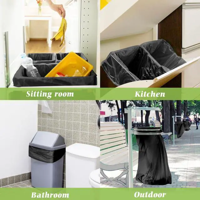 Alt view image 5 of 7 - 10 Gallon 120 Counts Medium Trash Bags Garbage Bags, Bathroom Trash Can Bin Liners, Plastic Bags for home office kitchen garden, Black