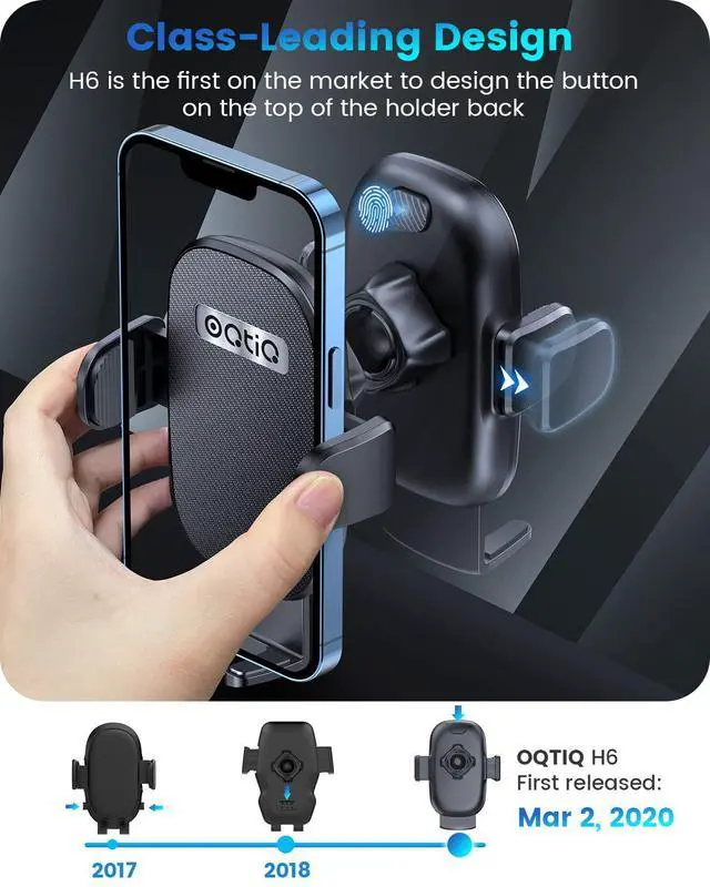 Alt view image 3 of 7 - 3-in-1 Car Phone Mount for Dashboard, Windshield & Air Vent Strong Suction Cup Holder with Adjustable Arm & 360° Rotation Universal Car Cell Phone Holder for iPhone & Android Smartphones