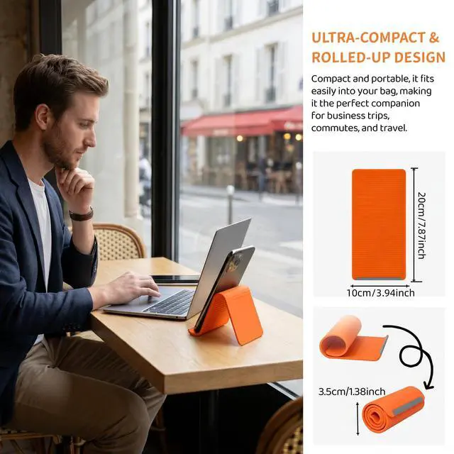 Alt view image 6 of 7 - Silicone Phone Holder,Portable Foldable Flexible Silicone Phone Holder Folded Rollable Into Any Shape,Universal Adjustable Non-Slip Desk Stand for Home,Office,Travel,Phones,Tablet Small Devices Black