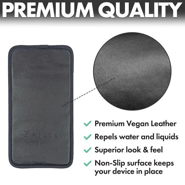 Alt view image 7 of 7 - Airplane Phone Holder, Flexible Cell Phone Holder, Folding Cellphone Stand for Desk, Bed, Office, Treadmill - Airplane Gadgets for Long Travel Accessories - Plane Essentials (Vegan Leather)