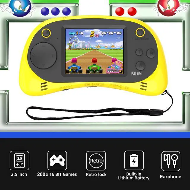 Alt view image 3 of 7 - Kids Handheld Portable Video Game Player with 200 Games - 16 Bit 2.5 Inch IPS Screen Mini Retro Electronic Machine for Boys Girls