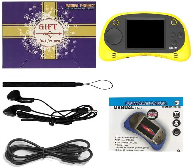 Alt view image 6 of 7 - Kids Handheld Portable Video Game Player with 200 Games - 16 Bit 2.5 Inch IPS Screen Mini Retro Electronic Machine for Boys Girls
