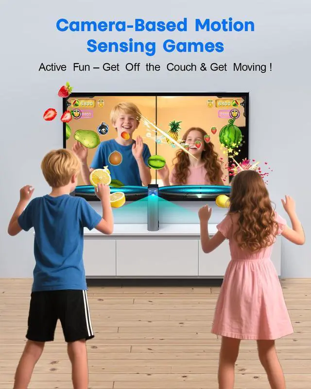 Alt view image 3 of 7 - Motion Video Game Console for Kids & Adults, Plug & Play AR Camera Games for TV, for Indoor Physical Play & Interactive Family Fun. Great for Family Game Night, Playtime, and Playdates