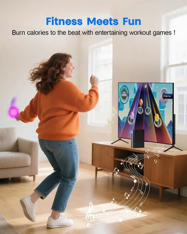 Alt view image 5 of 7 - Motion Video Game Console for Kids & Adults, Plug & Play AR Camera Games for TV, for Indoor Physical Play & Interactive Family Fun. Great for Family Game Night, Playtime, and Playdates
