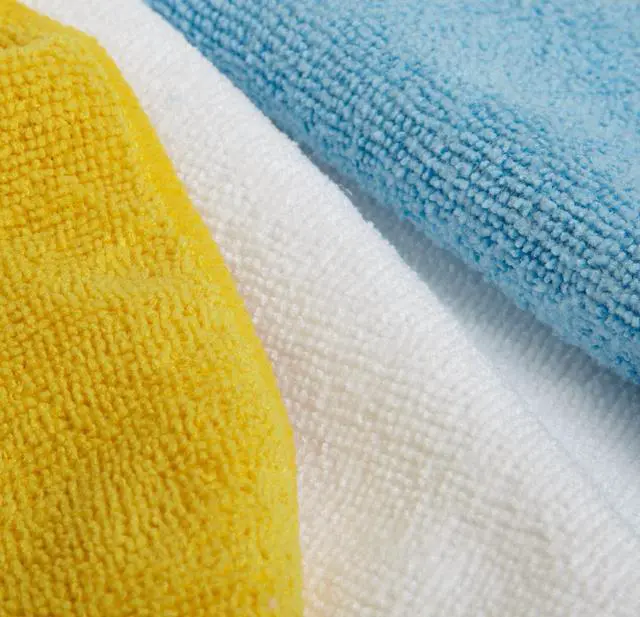 Alt view image 3 of 4 - Microfiber Cleaning Cloths, Ultra Absorbent, Lint Free, Streak Free, Non-Abrasive, Reusable and Washable, 16" x 12", Blue/White/Yellow, Pack of 24