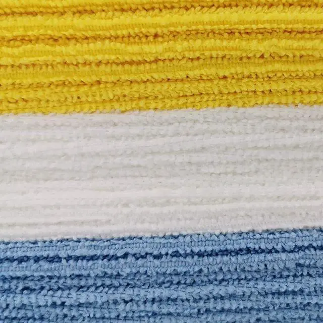 Alt view image 4 of 4 - Microfiber Cleaning Cloths, Ultra Absorbent, Lint Free, Streak Free, Non-Abrasive, Reusable and Washable, 16" x 12", Blue/White/Yellow, Pack of 24