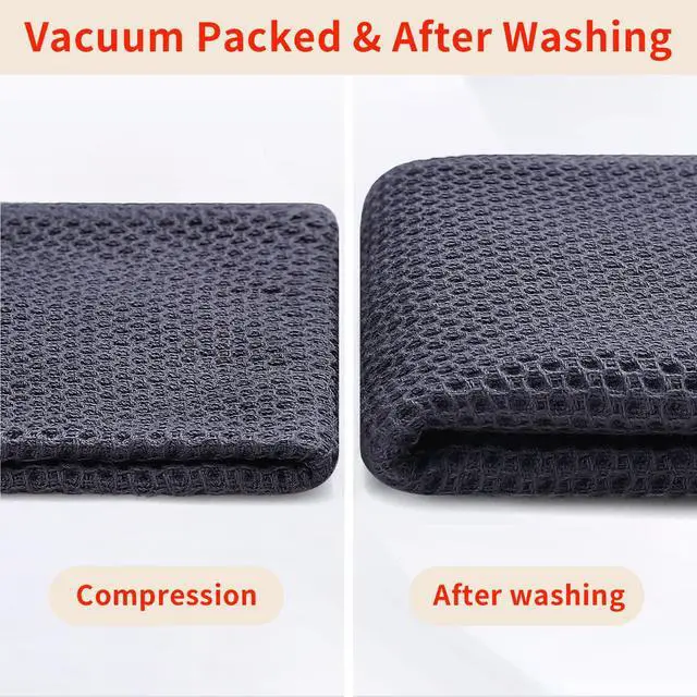 Alt view image 7 of 7 - 100% Cotton Waffle Weave Kitchen Dish Cloths, Ultra Soft Absorbent Quick Drying Dish Towels, 12 x 12 Inches, 6-Pack, Dark Grey