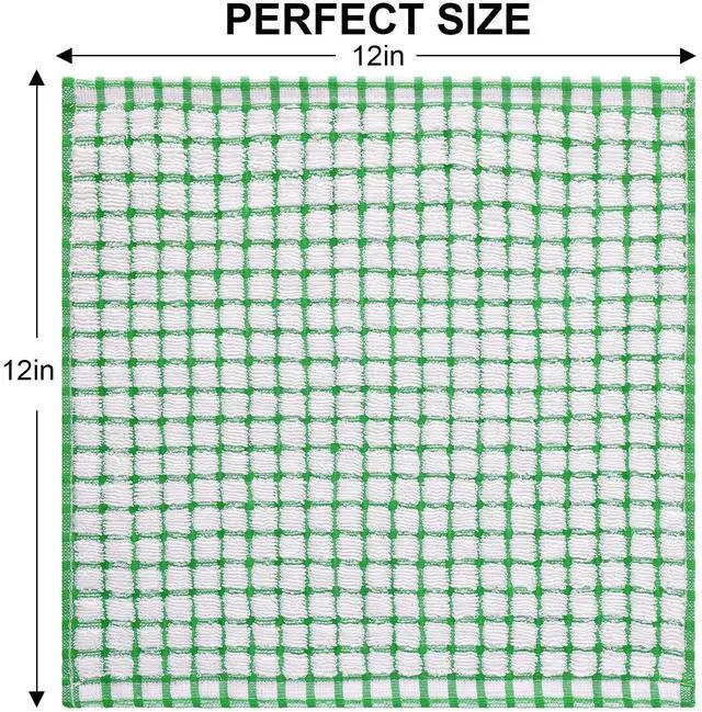Alt view image 6 of 7 - Cotton 8 Pack Terry Kitchen Dish Cloths, 12 x 12 Inches Super Soft and Absorbent Dish Rags, Quick Drying Dish Towels for Washing Dishes, Mixed Color