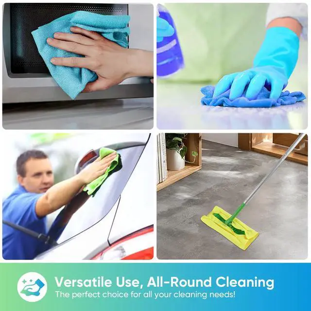 Alt view image 6 of 7 - Microfiber Cleaning Cloths, 20 Pack Cleaning Rags - Lint Free & Scratch-Free Microfiber Towels for Cars, House & Kitchen, Absorbent Cleaning Towels, Multi-Color, 11.5 x 11.5 Inch